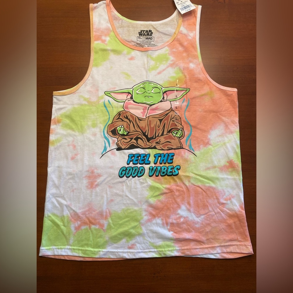 New Men’s Star Wars Mandalorian Yoda Tank- Tie Dye- size Large- NWT!